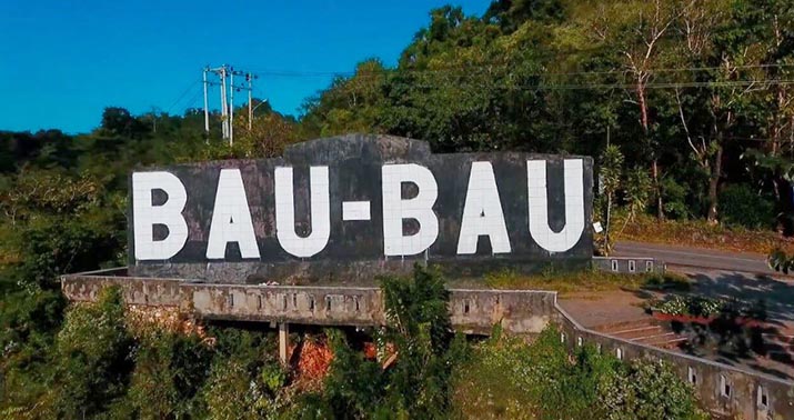 Pemandangan panorama Benteng Keraton Buton di Kota Baubau, Sulawesi Tenggara